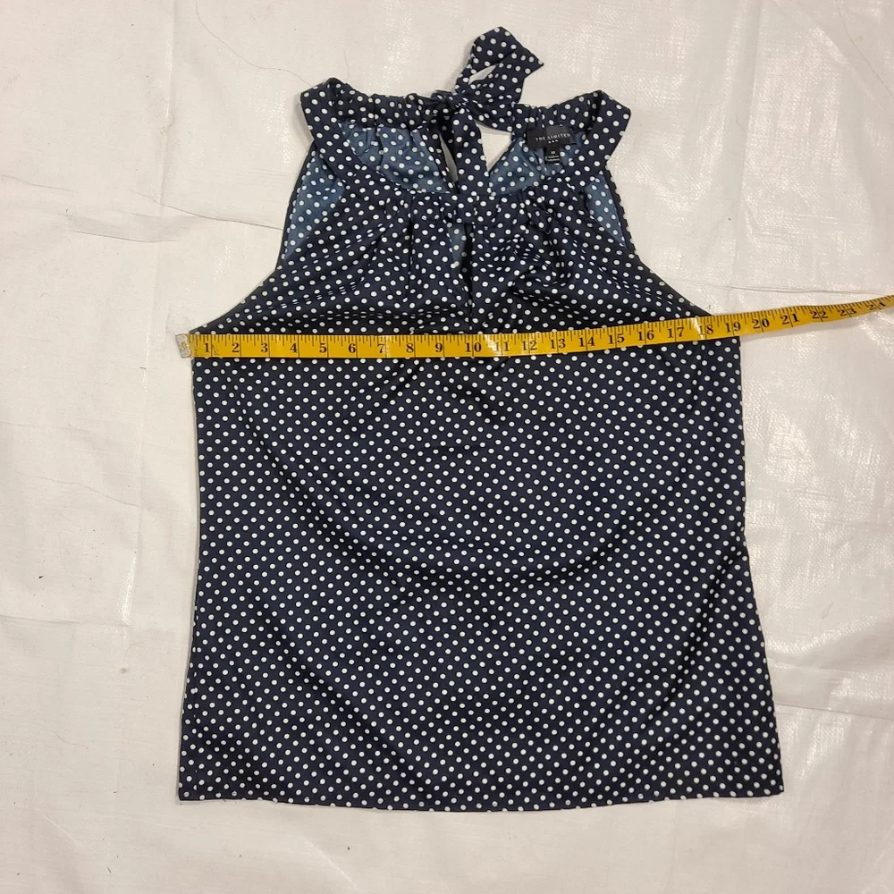 The Limited Blue Polka Dot Sleeveless Top